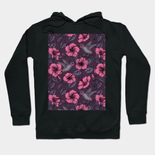 Night tropical garden pink and violet Hoodie